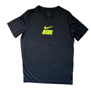 Nike Baseball Black Neon Dri Fit Tshirt YXL - EUC